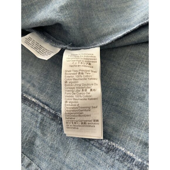 J. Crew Women's Chambray Slip Midi Dress Vista Blue Wash Size 6P - Picture 12 of 14